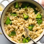 broccoli stirred into mac and cheese.