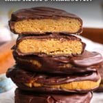 Healthy peanut butter egg labeled for pinterest.