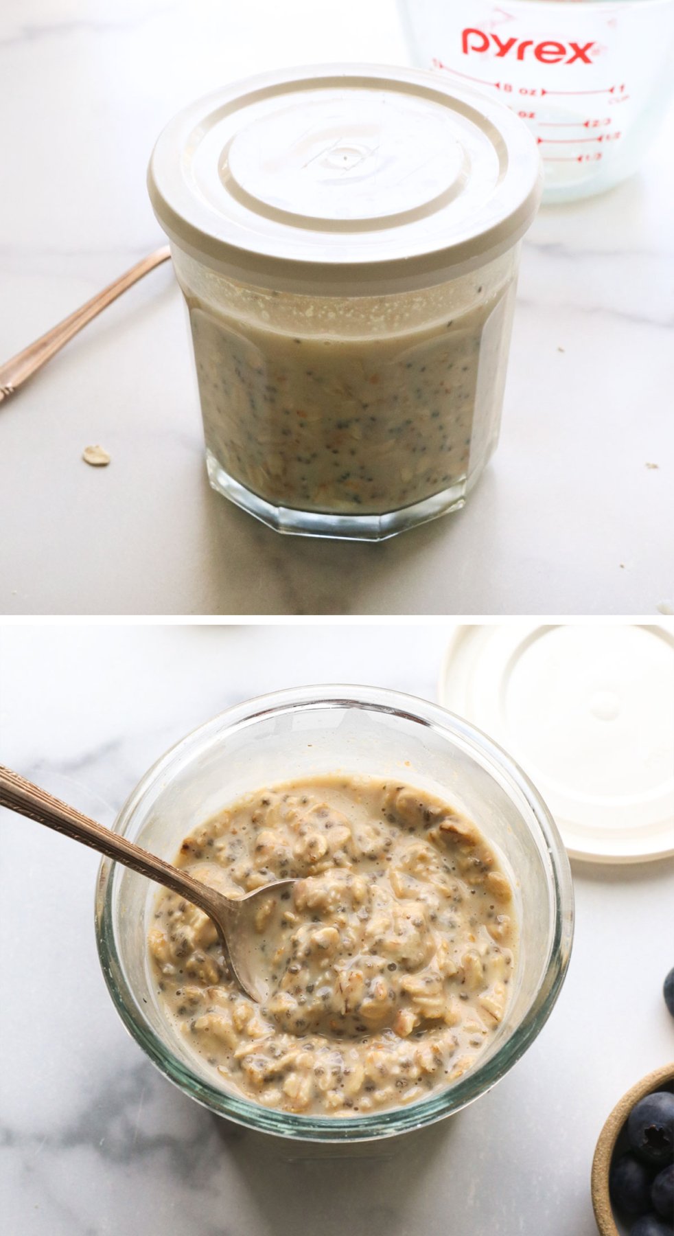 Cover the oats and thicken after cooling overnight.