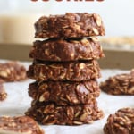 No baking cookies stacked on the pan and marked as Pinterest.