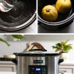 water and spaghetti squash added to a crockpot for slow cooking.