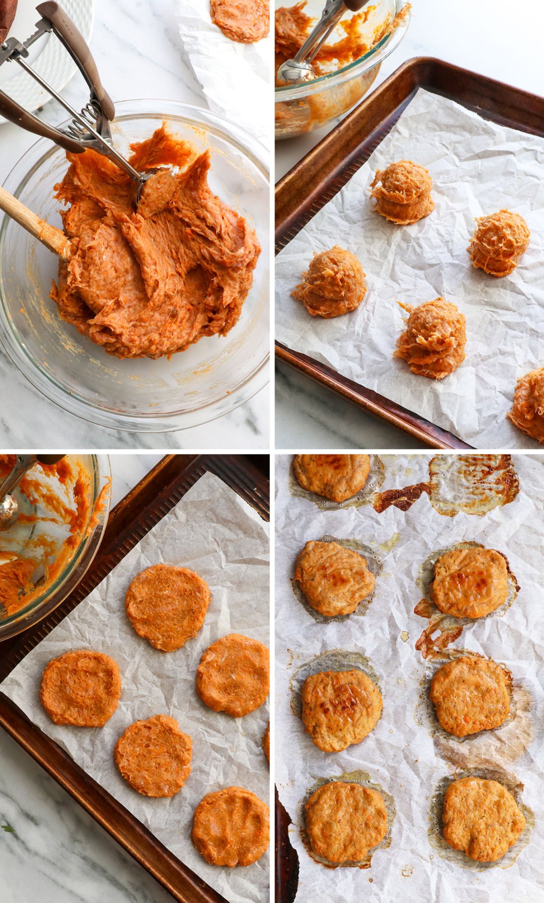 turkey sausage mixture pressed on a pan and baked in the oven.
