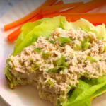 tuna salad on toast labeled for Pinterest.