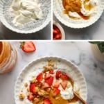 yogurt mixed into the chia seeds with various toppings.