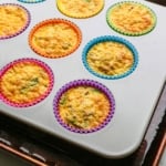 baked dairy free egg bites in a muffin pan.